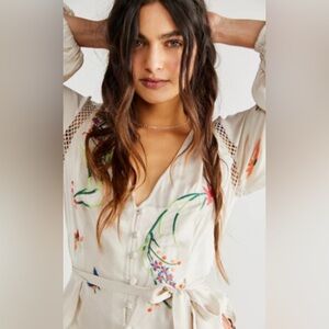 Free People Enchanted Blooms embroidered top